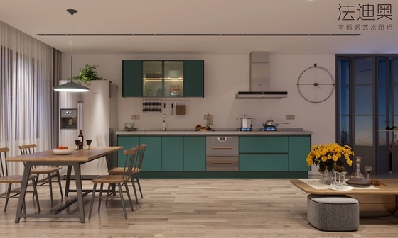 Çam Yeşil Tek Satırlı Mutfak Dolabı Minimalist Tasarım ve Modern İşlevsellik'in Mükemmel Bir Karışımı