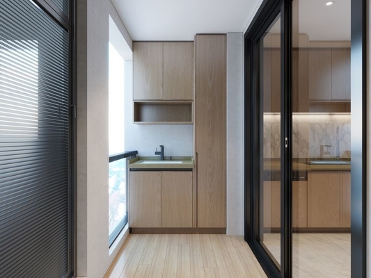 Yumuşak Minimalist Balkon Depolama Dolabı Nem Eğilimli Alanlar için Paslanmaz Çelik